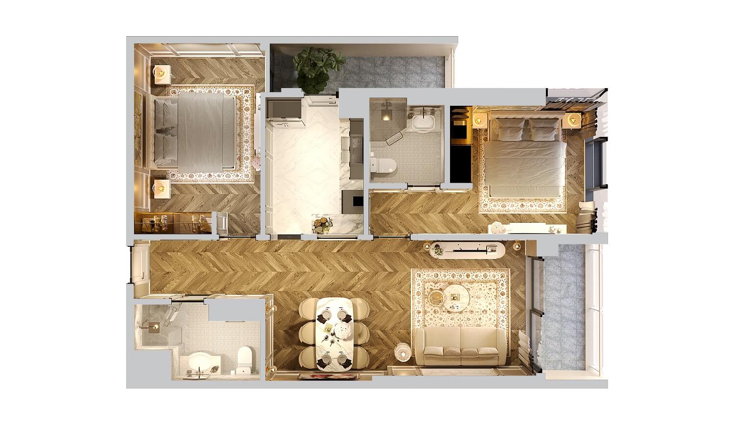 thiet-ke-can-ho-2-ngu-newtown-diamond-da-nang